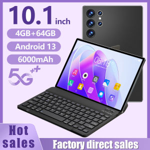 BDF | New Upgraded Pad 10.1 Inch Android Tablet Octa Core 4GB+64GB ROM Dual Phone Call WiFi Google Play Tablet PC with Keyboard Case