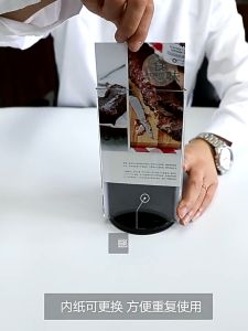 3-sided rotation Acrylic Desktop Menu Holder 360 Degree Rotating Menu Display Stand Price List Ad Holder