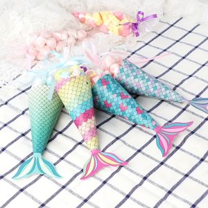 OurWarm Mermaid Paper Candy Gift Box & Invitation Card Gifts Bags: Perfect Favors for Girls' Birthday Parties