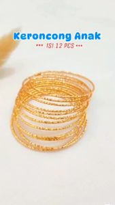 GA 013 - Gelang Keroncong Anak 12pcs Gold Perhiasan Xuping Wanita - Cute