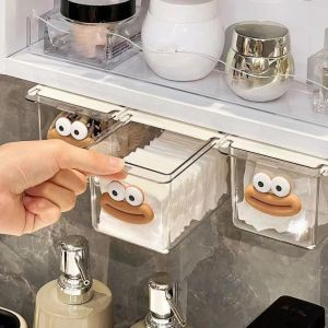 PICKIT ลิ้นชัก-ชนิด กล่องเก็บของสำหรับเก็บ ดึงออก Punch-Free อุปกรณ์จัดระเบียบใต้กระจก สร้างสรรค์และสร้างสรรค์ กาวในตัว ชั้นวางของในบ้าน