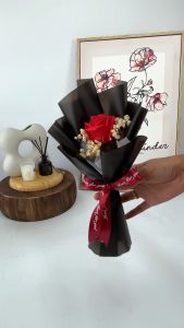 1 Stalk Soap Rose Preserved Dried Baby Breath Artificial Bunga Sabun 香皂花束 Doorgift Event Romantic Gift Valentine’s Anniversary Birthday