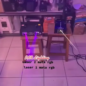 E&Q Lampu Sorot Panggung disco Sensor Suara 2 Laser Multiwarna Stage Light Double Head RGB DMX 60W