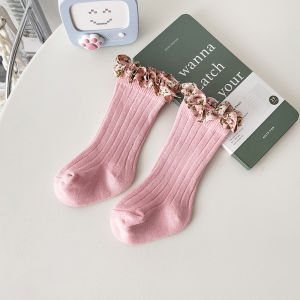 ถุงเท้าเด็กผู้หญิง ถุงเท้าผ้าฝ้ายแท้สำหรับเด็กแรกเกิด ถุงเท้าลายดอกไม้ ถุงเท้าทรงเจ้าหญิง ถุงเท้าเด็กฤดูใบไม้ร่วง/ฤดูหนาว