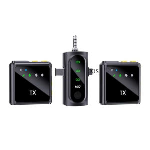 Wireless Lavalier Microphone 3in1 2.4G Mini Wireless Mic with Noise Reduction for IPhone Android Audio Recording Podcast Live