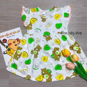 Đầm cotton cánh tiên xinh xinh cho bé gái 9-20kg