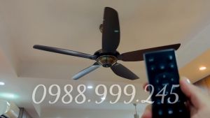 Quạt trần 5 cánh hiện đại gió mạnh điều khiển từ xa 6 cấp gió trang trí phòng khách - chung cư - biệt thự - nhà hàng