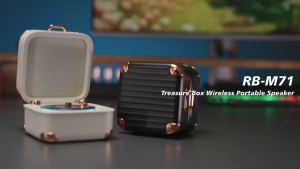 REMAX RB-M71 Portable Wireless Bluetooth V5.4 Retro Suitcase Design Stereo Sound Speaker