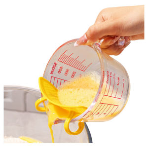 Heat Resistant Glass Measuring Cup with Handle And Filter Net for Kitchen Baking Egg Beating Milk Heating Special Cup