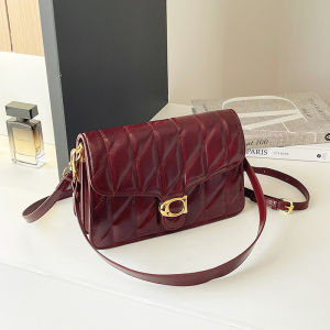 Elegant Diamond Quilted Small Shoulder Bag for Women Vintage Flap Crossbody Purse Classic Daily Handbag with Two Color Options
