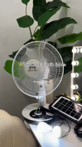 solar electric fan with panel original 12/14/16 inch rechargeable 220V AC desk fan outdoor indoor