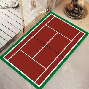 Tennis Football Court Pattern Door Mat Welcome Rug Multi-color Anti Slip Polyester Rug Living Room Bedroom Entrance Durable Mat