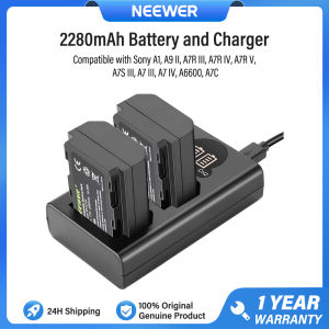 NEEWER 2280mAh Replacement Battery and Charger with LCD Screen Compatible with Sony A1 A9 II A7R III A7R IV A7R V A7S III A7 III A7 IV A6600 A7C Cameras NP-FZ100