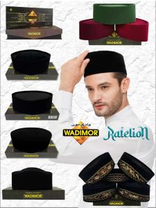 Peci Songkok Wadimor AC Hitam Polos Size Dewasa dan Anak Tinggi 8 9 10 Pendek 7 | Kopiah Standar Nasional Bahan Beludru Nyaman Ukuran Besar Kopyah Kecil Santri Full Bludru Bordir Batik NU Kopeah Sekolah Susun Uje Bulat Shalat Nasional