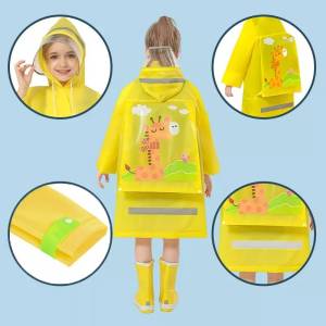 พร้อมส่งในไทย เสื้อกันฝน เสื้อกันฝนเด็ก พร้อมกระเป๋าหนังสือ เป่าลมขอบหมวกได้ เสื้อกันฝนแฟชั่น