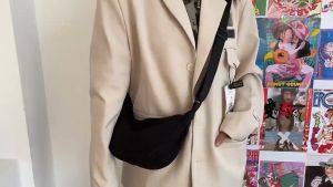 Crossbody Bag Chest Bag Dumpling Shoulder Bag Korean Ins Nylon Waist Bag Fashion Women Large Capacity Bag Multifunction Crossbody Bag Student Underarm Bag 女生背包