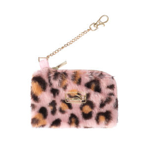 JNXS | Soft Eco-friendly Leopard Print Faux Fur Custom Logo Zipper Head Plush Bag