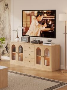 Sitting Room Wooden Modern and Simple Tall TV Cabinet