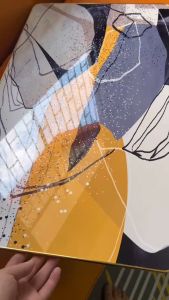 ภาพวาดตกแต่งทางเข้าแบบนามธรรม ภาพวาดสีน้ำมันแบบมีพื้นผิว ภาพวาดแขวนผนังพื้นหลังโซฟาระดับไฮเอนด์ รุ่นแนวตั้งของจิตรกรรมฝาผนังปลายทางเดิน รวมถึงกรอบรูป