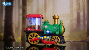 Children Electric Steam Train Toy w/ Smoke Spray Colorful Lights & Bump n’ Go Wheels Battery Operated