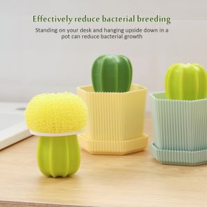Cactus Nano-fibre Brush Pot Brush Anti-deform Sink Brush Scrubbing Brush Dense Bristle Non Scratch Cleaning Brush仙人掌刷
