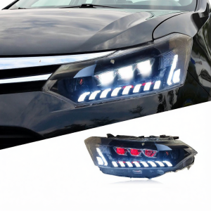 YLKJAUTO | LED Projector Demon Eye Daytime Running Light with Flowing Turn Signal Auto Headlight