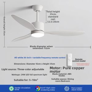 KAIYE | Retro Minimalist Silent Variable Frequency Ceiling Fan Light