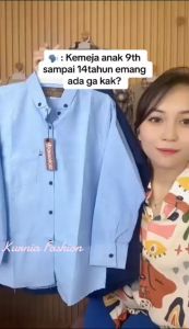 Kemeja Polos Anak Perempuan 5-12 Tahun Putih Warna Solid 100% Katun