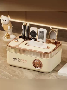 (HOT)Hộp đựng khăn giấy cao cấp,hình gấu dễ thương,Hộp đựng tăm và tăm bông Lò xo tích hợphộp khăn giấy giá trị cao