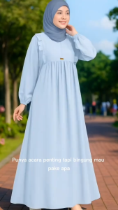 NEW !!! Gamis Muslim Wanita - Gamis Busui Resleting Depan - Gamis Crinkle Terbaru