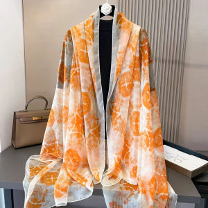 Khăn Choàng Lụa Mỏng Chống Nắng Du Lịch Mùa Hè 2025 Cho Nữ Khăn Choàng Trang Trí Họa Tiết Hoa Phong Cách Trung Hoa Đa Năng