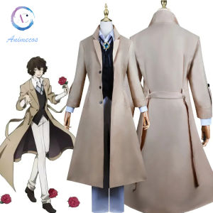 Anime Costume Bungo Stray Dogs Dazai Osamu Cosplay Set Black Jacket Halloween Christmas Suits Coat Full set