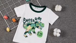 BE TOP Kids Dinosaur T-Shirt | Boys Short Sleeve Cotton Tee | Cute T-Rex Graphic Top | Children Casual Summer Shirt