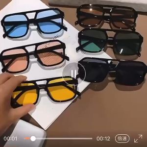 【Pharaoh🎀COD】1 PCS Kacamata Hitam Korea Wanita Kacamata Leopard Aviator Retro Klasik Frame Besar Anti Radiasi Lensa UV Untuk Pria / Wanita