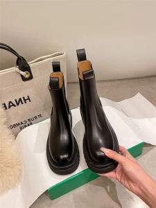 ZRSHENMIDS Womens Fashion Chelsea Boots Short Cylinder Height Martin Style British Footwear Top Layer Cowhide Leather Soled