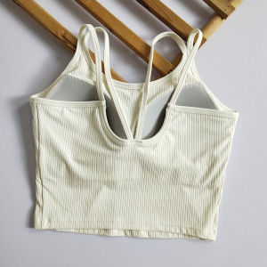 Lulu Same Sports Intimates Womens Fitness Vest Bubble Wrap Breathable Spaghetti Strap Pilates One-Piece Cup Bra Bra