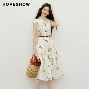 HOPESHOW | Vintage Floral Pinched Waist Dress