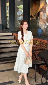 Đầm thiết kế BEMINE cổ tim in hoa dáng chữ A phù hợp đi chơi-B595