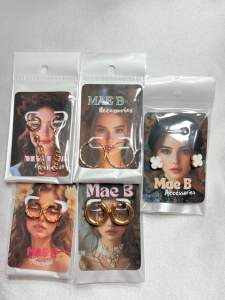 50 PCS EARRING DISPLAY CARD Ear Studs Necklace Jewelry Display Holder EARRING SLEEVES EARRING CARD