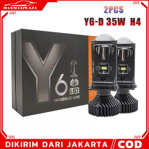 (Dikirim Dari Jakarta) 2PCS 35W/40W/45W/50W Lampu Led Projie H4 Mini Lens Y6 Original Super Teran