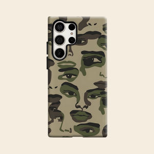Abstract Face Camo Luxury Fashion Full Lens Protective Case for Samsung Galaxy S26 S25 S24 A56 A36 Plus Ultra