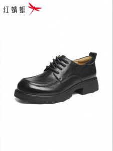 Reddragonfly | Thick Sole Block Heel Leather Loafer Shoes