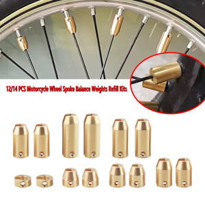 12/14 PCS Motorcycle Reusable Brass Wheel Spoke Balance Weights Refill Kits for Super MotoDual sportmetric cruisersvintage
