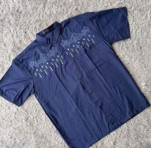 Baju Koko Bordir Motif Akar Lengan Pendek Terbaru Terlaris Baju Muslim Pria