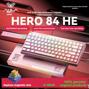 AULA | AULA HERO 84 HE Wired Mechanical Keyboard Music Rhythm RGB Backlit Magnetic Switch 8K Return Rate 128K Scan Rate Gaming Keyboard