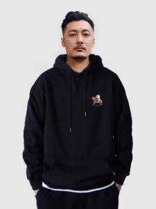 YHNP Luxury Panda Horse Hoodie Mens Fleece Lined Spring Autumn Style Casual Comfortable Cotton Sweatshirt for Couples