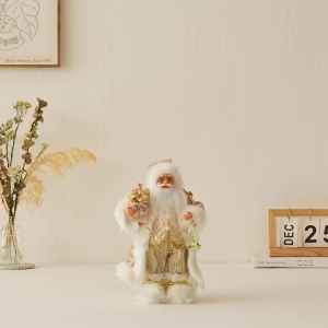 Rose Gold Standing Santa Claus Toy Christmas Decor
