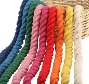 5Meters 15MM 3 Shares Twisted 100% Colorful Cotton Cords/Rope for Bag Home Decor DIY Textile Accessories