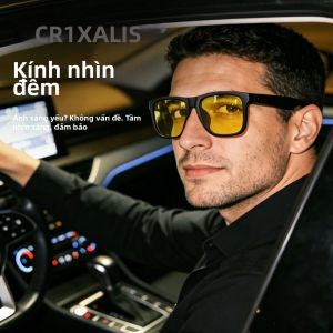 CRIXALIS Kính Mát Phân Cực UV400 Tầm Nhìn Ban Đêm Phong Cách Vuông Hợp Thời Trang Câu Cá & Lái Xe Kính Chống Nắng Cho Nam Nữ Ngoài Trời