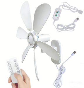 Quạt USB Gắn Tường 165 Inch Có Điều Khiển Từ Xa Và Hẹn Giờ 5V Mạnh Mẽ 4 Tốc Độ Vận Hành Êm Ái Thông Gió Góc Cạnh Cho Phòng Ngủ Nhà Bếp